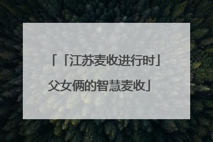 「江苏麦收进行时」父女俩的智慧麦收