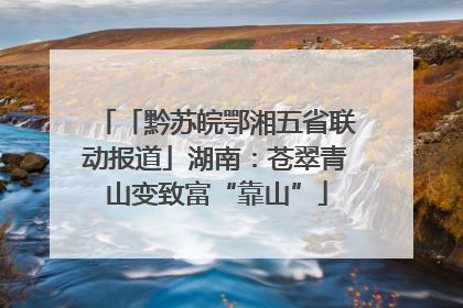 「黔苏皖鄂湘五省联动报道」湖南：苍翠青山变致富“靠山”