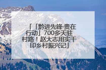 「黔进先锋·贵在行动」700多天驻村路！赵大志用实干印乡村振兴记
