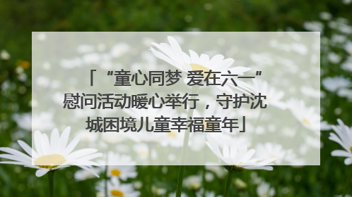 “童心同梦 爱在六一”慰问活动暖心举行，守护沈城困境儿童幸福童年