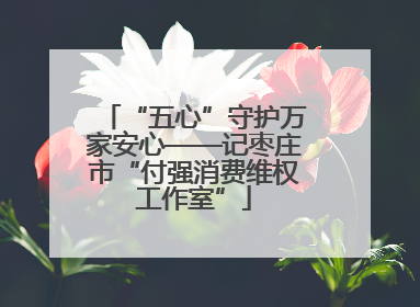 “五心”守护万家安心——记枣庄市“付强消费维权工作室”