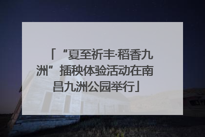 “夏至祈丰·稻香九洲”插秧体验活动在南昌九洲公园举行