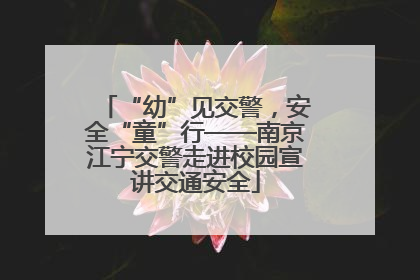 “幼”见交警，安全“童”行——南京江宁交警走进校园宣讲交通安全
