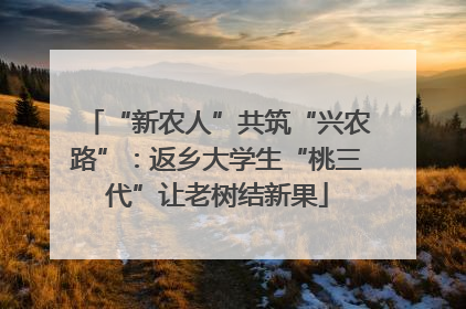 “新农人”共筑“兴农路”：返乡大学生“桃三代”让老树结新果