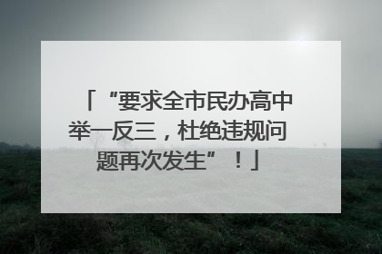 “要求全市民办高中举一反三，杜绝违规问题再次发生”！