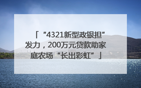 “4321新型政银担”发力，200万元贷款助家庭农场“长出彩虹”