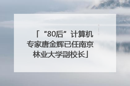 “80后”计算机专家唐金辉已任南京林业大学副校长