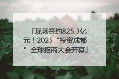 现场签约825.3亿元！2025“投资成都”全球招商大会开幕