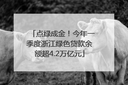 点绿成金！今年一季度浙江绿色贷款余额超4.2万亿元