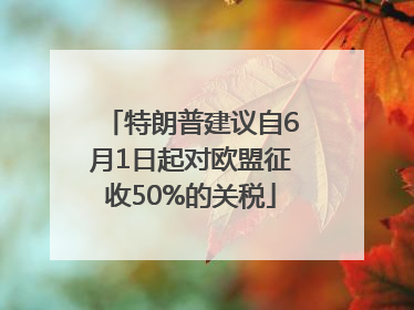 特朗普建议自6月1日起对欧盟征收50%的关税
