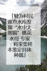 犍为村民巡查水库发现“水中大熊猫”桃花水母 专家：将采集样本鉴定具体种属