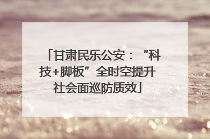 甘肃民乐公安：“科技+脚板”全时空提升社会面巡防质效