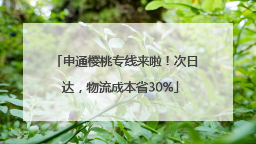 申通樱桃专线来啦！次日达，物流成本省30%