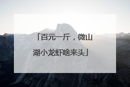 百元一斤，微山湖小龙虾啥来头