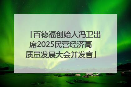 百德福创始人冯卫出席2025民营经济高质量发展大会并发言