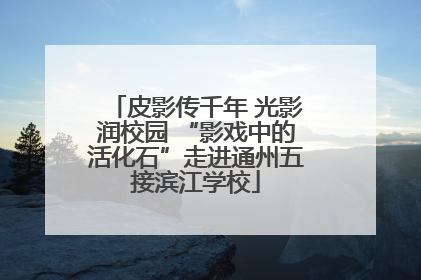 皮影传千年 光影润校园 “影戏中的活化石”走进通州五接滨江学校