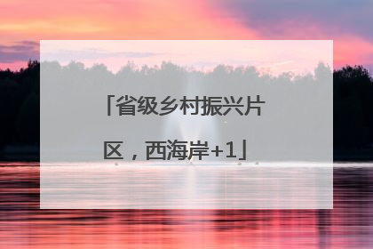 省级乡村振兴片区，西海岸+1