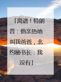 离谱！特朗普：他亲热地叫我爸爸，北约秘书长：我没有