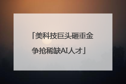美科技巨头砸重金争抢稀缺AI人才