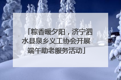 粽香暖夕阳，济宁泗水县泉乡义工协会开展端午助老服务活动