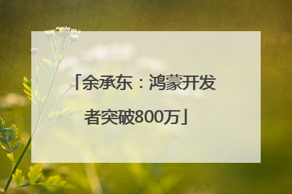 余承东：鸿蒙开发者突破800万