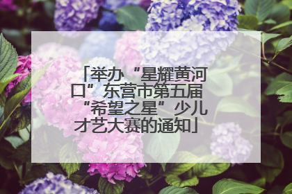 举办“星耀黄河口”东营市第五届“希望之星”少儿才艺大赛的通知