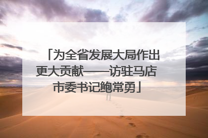 为全省发展大局作出更大贡献——访驻马店市委书记鲍常勇