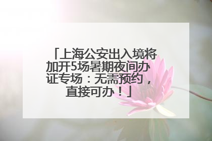上海公安出入境将加开5场暑期夜间办证专场：无需预约，直接可办！