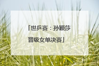 世乒赛：孙颖莎晋级女单决赛