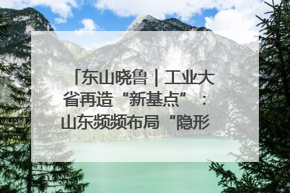 东山晓鲁｜工业大省再造“新基点”：山东频频布局“隐形冠军”背后
