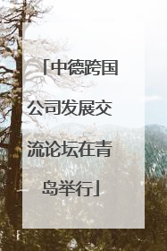 中德跨国公司发展交流论坛在青岛举行