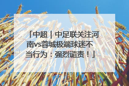 中超｜中足联关注河南vs蓉城极端球迷不当行为：强烈谴责！