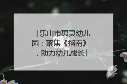乐山市惠灵幼儿园：聚焦《指南》，助力幼儿成长