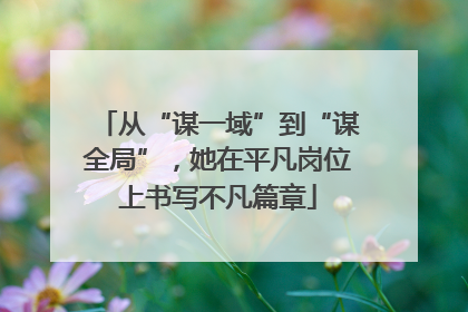 从“谋一域”到“谋全局”，她在平凡岗位上书写不凡篇章