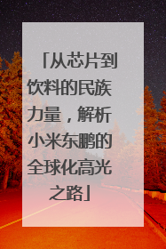 从芯片到饮料的民族力量，解析小米东鹏的全球化高光之路
