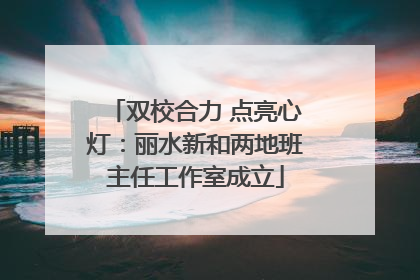 双校合力 点亮心灯：丽水新和两地班主任工作室成立