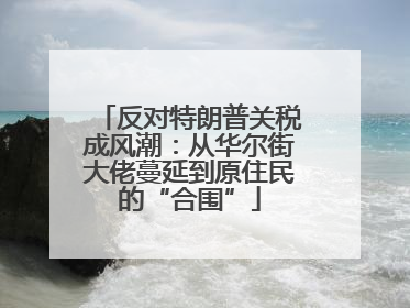 反对特朗普关税成风潮：从华尔街大佬蔓延到原住民的“合围”