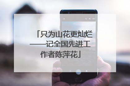只为山花更灿烂——记全国先进工作者陈萍花