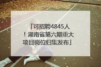 可招聘4845人！湖南省第六期重大项目岗位归集发布