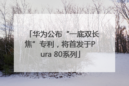 华为公布“一底双长焦”专利，将首发于Pura 80系列