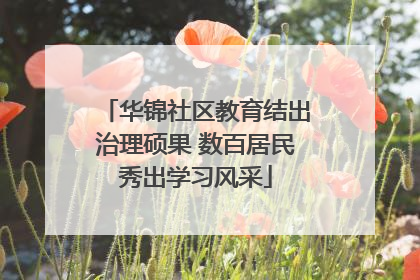 华锦社区教育结出治理硕果 数百居民秀出学习风采