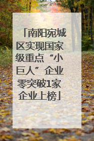 南阳宛城区实现国家级重点“小巨人”企业零突破1家企业上榜