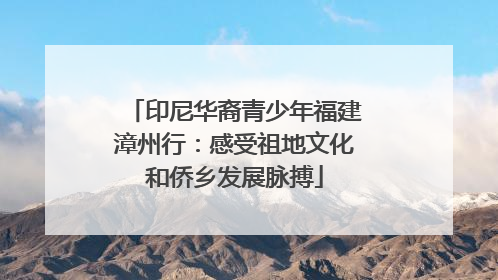 印尼华裔青少年福建漳州行：感受祖地文化和侨乡发展脉搏