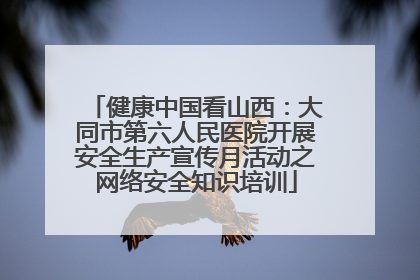 健康中国看山西：大同市第六人民医院开展安全生产宣传月活动之网络安全知识培训