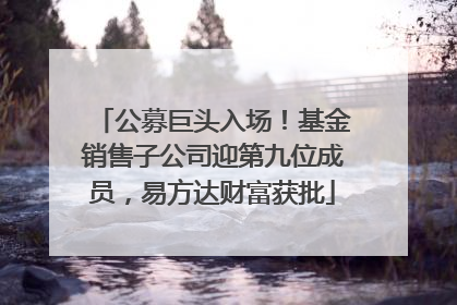 公募巨头入场！基金销售子公司迎第九位成员，易方达财富获批