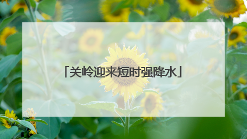 关岭迎来短时强降水
