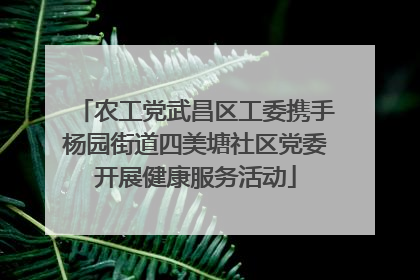 农工党武昌区工委携手杨园街道四美塘社区党委开展健康服务活动