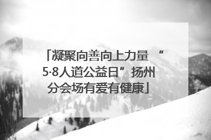 凝聚向善向上力量 “5·8人道公益日”扬州分会场有爱有健康