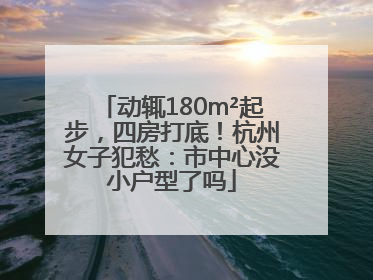 动辄180m²起步，四房打底！杭州女子犯愁：市中心没小户型了吗