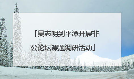 吴志明到平潭开展非公论坛课题调研活动